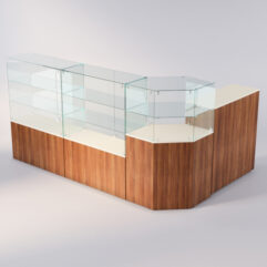 Торговый островок для очков ЛОРНЕТ №10, Крем Вайс + Дуб Венге