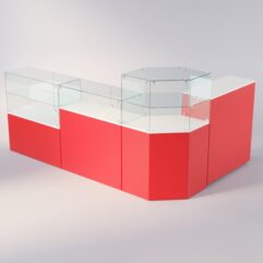 Торговый островок для очков ЛОРНЕТ №11, Белый + красный