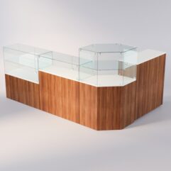 Торговый островок для очков ЛОРНЕТ №11, Белый + Орех