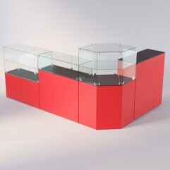 Торговый островок для очков ЛОРНЕТ №11, Дуб Венге + Красный