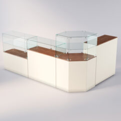 Торговый островок для очков ЛОРНЕТ №11, Орех + Крем Вайс