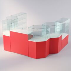 Торговый островок для очков ЛОРНЕТ №12, Белый + красный