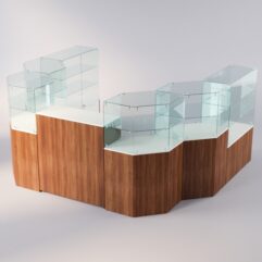 Торговый островок для очков ЛОРНЕТ №12, Белый + Орех