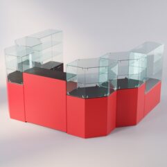 Торговый островок для очков ЛОРНЕТ №12, Дуб Венге + Красный