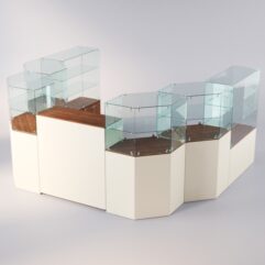 Торговый островок для очков ЛОРНЕТ №12, Орех + Крем Вайс