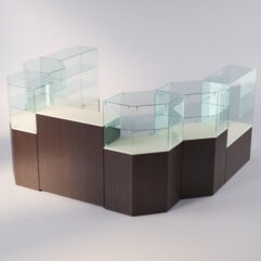 Торговый островок для очков ЛОРНЕТ №12, Крем Вайс + Дуб Венге