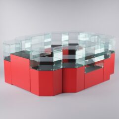 Торговый островок для очков ЛОРНЕТ №13, Дуб Венге + Красный