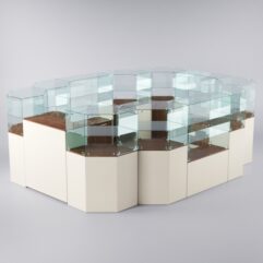 Торговый островок для очков ЛОРНЕТ №13, Орех + Крем Вайс