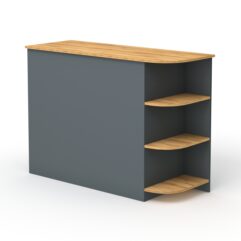 Модуль кассового стола РИВЬЕРА №4 левосторонний, Темно-серый и Дуб Золотистый