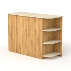 Модуль кассового стола РИВЬЕРА №4 левосторонний, Дуб Золотистый и Крем Вайс