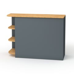 Модуль кассового стола РИВЬЕРА №4 правосторонний, Темно-серый и Дуб Золотистый