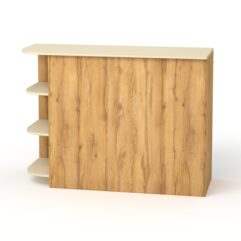 Модуль кассового стола РИВЬЕРА №4 правосторонний, Дуб Золотистый и Крем Вайс