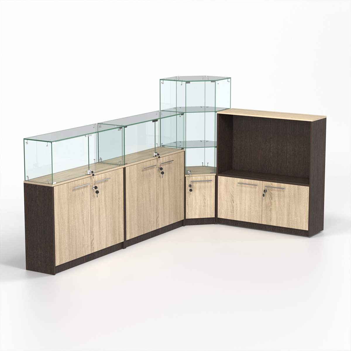 Торговый островок всё для маникюра и педикюра КОДИ №6, Дуб Венге и Дуб Сонома