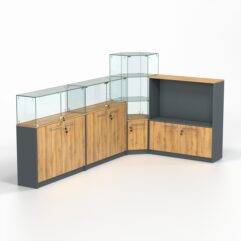 Торговый островок всё для маникюра и педикюра КОДИ №6, Темно-серый и Дуб Золотистый