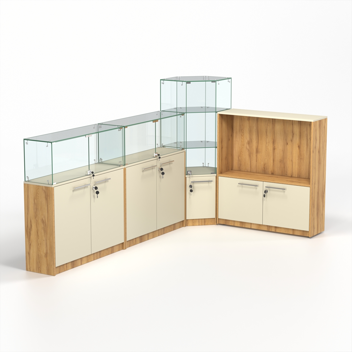 Торговый островок всё для маникюра и педикюра КОДИ №6, Дуб Золотистый и Крем Вайс