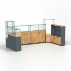 Торговый островок всё для маникюра и педикюра КОДИ №7, Темно-серый и Дуб Золотистый