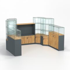 Торговый островок всё для маникюра и педикюра КОДИ №8, Темно-серый и Дуб Золотистый