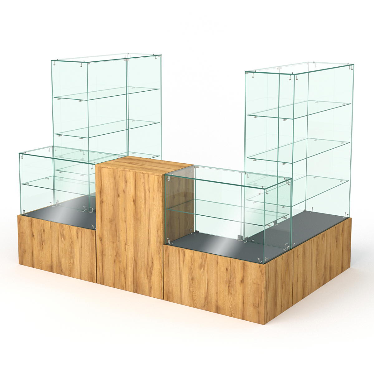 Торговый островок для автодевайсов НАВИГАТОР №1, Темно-серый и Дуб Золотистый