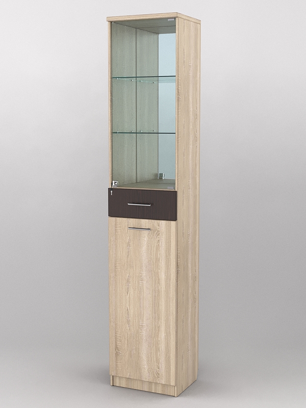 Пенал в гостиную №2, Дуб Сонома + Дуб Венге