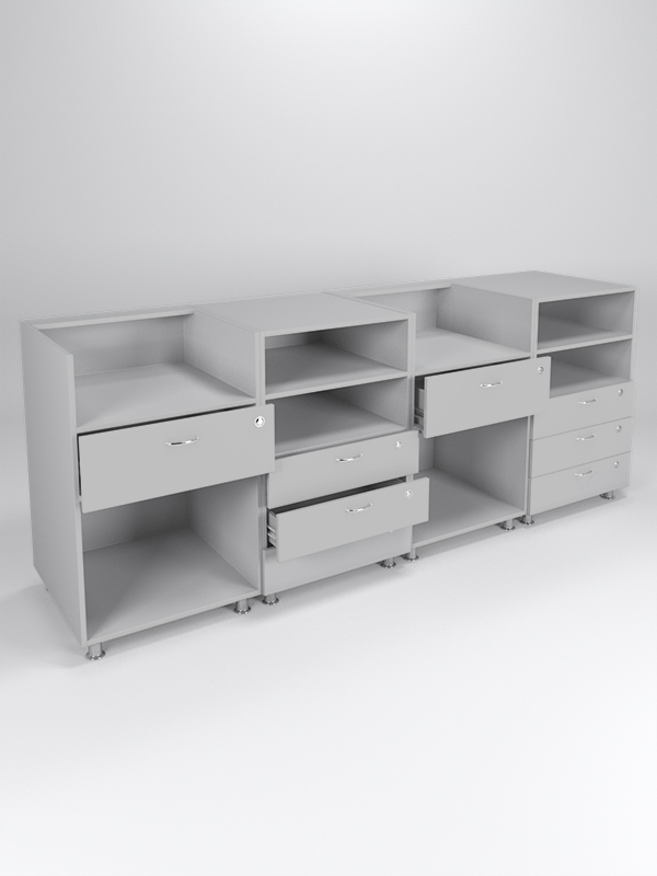 Комплект прилавков КЛАССИКА №1+№1+№8+№8, Серый