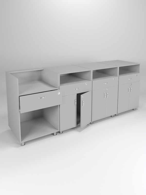 Комплект прилавков КЛАССИКА №1+№7+№7+№7, Серый