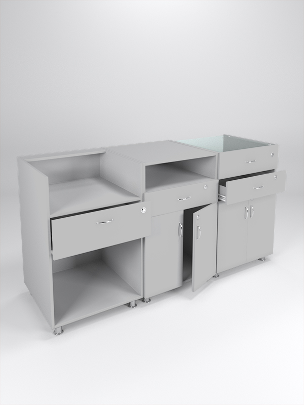 Комплект прилавков КЛАССИКА №1+№7+№2, Серый