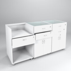 Комплект прилавков КЛАССИКА №1+№2+№2, Белый