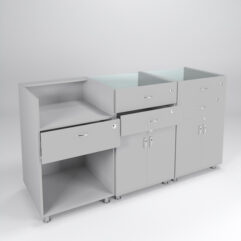 Комплект прилавков КЛАССИКА №1+№2+№2, Серый