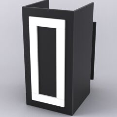 Прилавок под кассу ОРНАМЕНТ №1 с дверкой, Черный и Белый