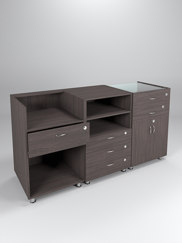 Комплект прилавков КЛАССИКА №1+№8+№2, Дуб Венге