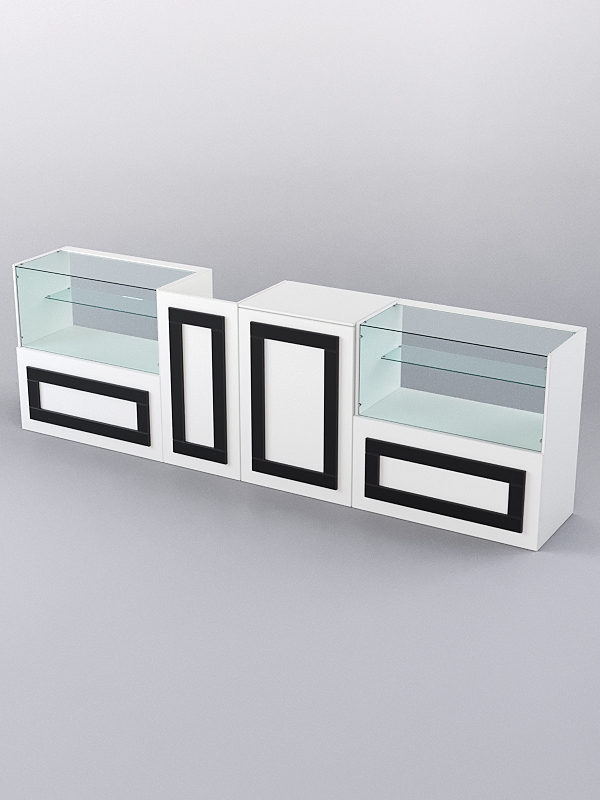 Комплект прилавков ОРНАМЕНТ №1, Белый и Черный