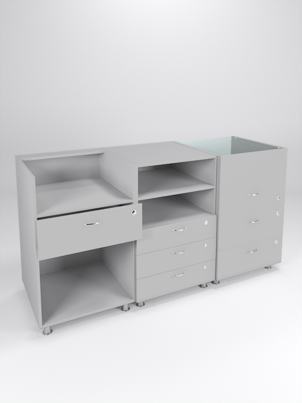 Комплект прилавков КЛАССИКА №1+№8+№3, Серый