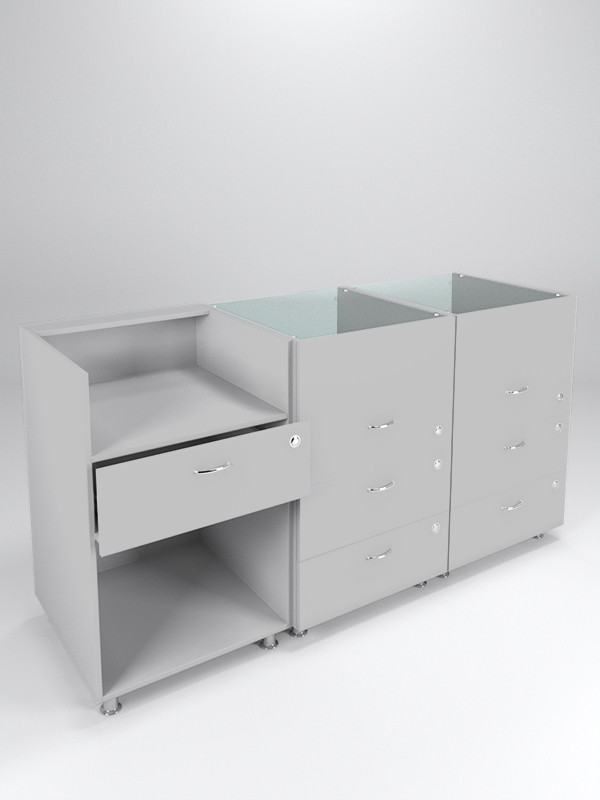 Комплект прилавков КЛАССИКА №1+№3+№3, Серый