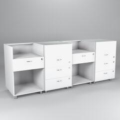 Комплект прилавков КЛАССИКА №1+№3+№1+№3, Белый