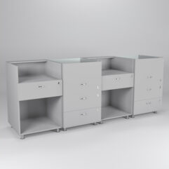 Комплект прилавков КЛАССИКА №1+№3+№1+№3, Серый