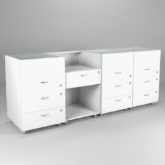 Комплект прилавков КЛАССИКА №3+№1+№3+№3, Белый