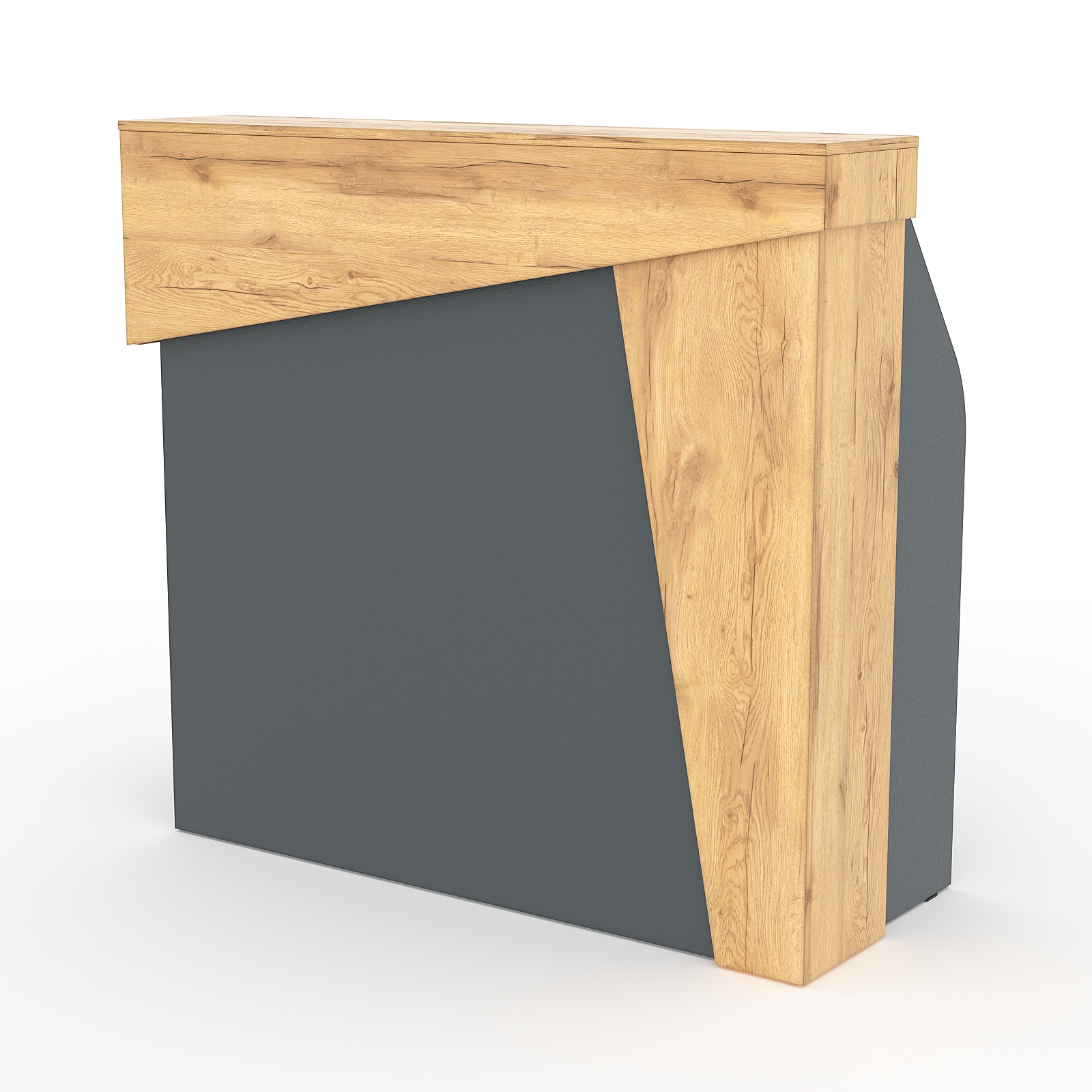 Ресепшн ХАЙТЕК, Темно-серый и Дуб Золотистый