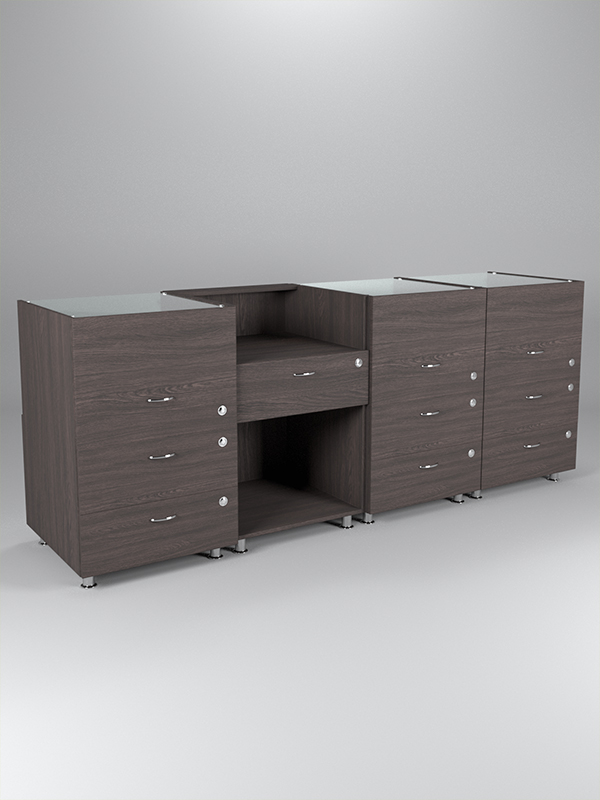 Комплект прилавков КЛАССИКА №3+№1+№3+№3, Дуб Венге