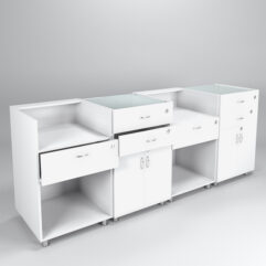 Комплект прилавков КЛАССИКА №1+№2+№1+№2, Белый