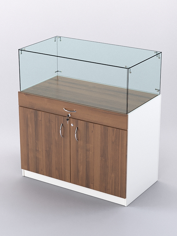 Прилавок для бижутерии РИВОЛИ №2, Белый + Орех