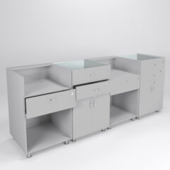 Комплект прилавков КЛАССИКА №1+№2+№1+№2, Серый