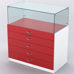 Прилавок для бижутерии РИВОЛИ №3, Белый + Красный