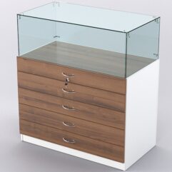 Прилавок для бижутерии РИВОЛИ №3, Орех + Белый