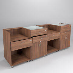 Комплект прилавков КЛАССИКА №1+№2+№1+№2, Орех