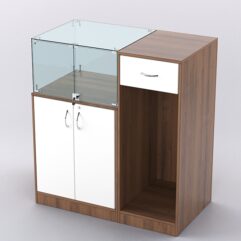 Прилавок для бижутерии РИВОЛИ №6 кассовый, Орех + Белый