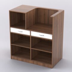 Прилавок для бижутерии РИВОЛИ №7 кассовый, Орех + Белый