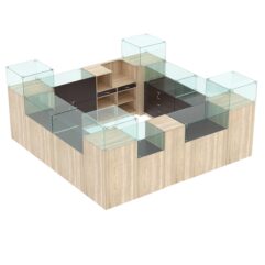 Торговый островок для бижутерии РИВОЛИ №1, Дуб Сонома и Дуб Венге