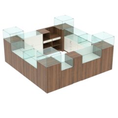 Торговый островок для бижутерии РИВОЛИ №1, Орех + Белый