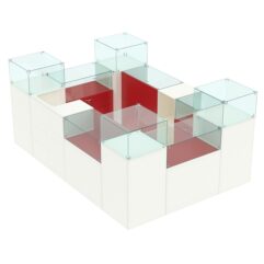 Торговый островок для бижутерии РИВОЛИ №2, Белый + Красный