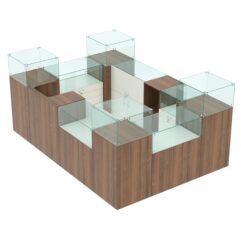 Торговый островок для бижутерии РИВОЛИ №2, Орех + Белый